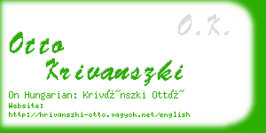 otto krivanszki business card